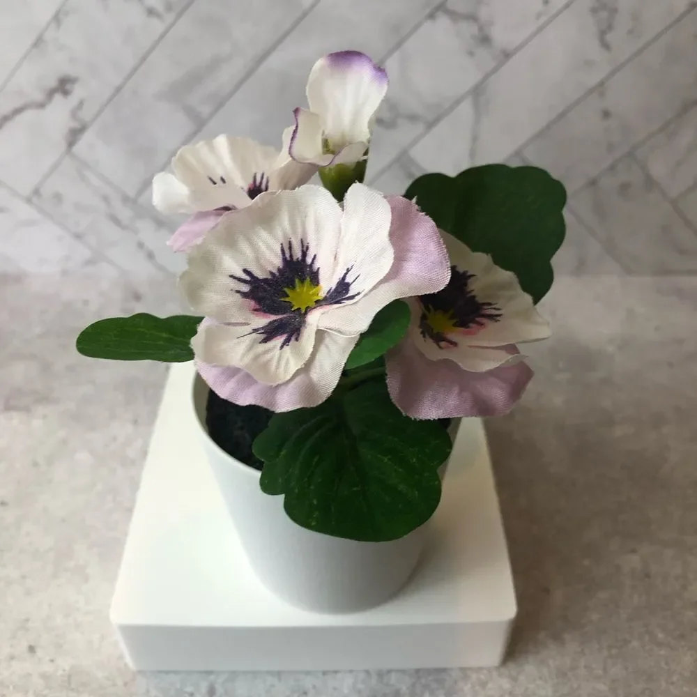 IKEA FEJKA Artificial Potted Plant Set – Pansy Flower Mix (Set of 3)